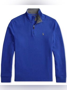 Polo Ralph Lauren NWT Estate Rib 1/4 Zip Mens 3XB Royal Blue Pullover Sweater